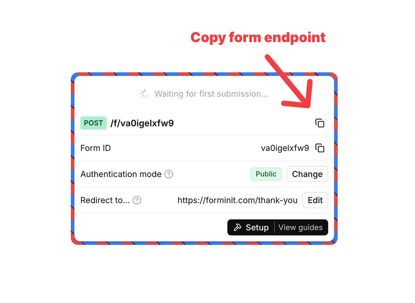 Get form endpoint and ID