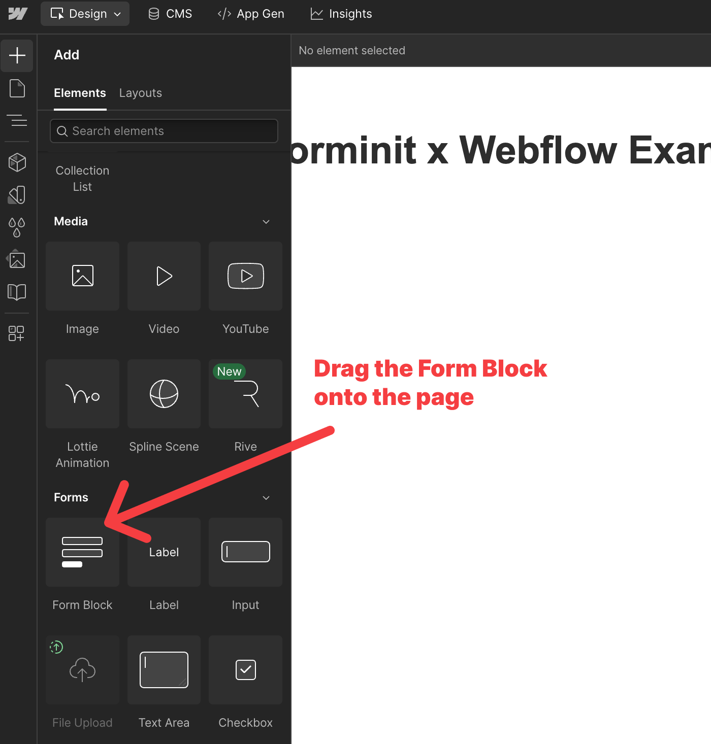 Add form block element